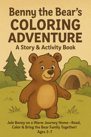 Benny the Bear’s COLORING ADVENTURE: A Story & Activity Book: Join Benny on a Warm Journey Home - Read, Color & Bring the Bear Family Together